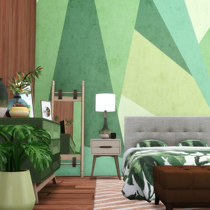 Sims 4 Geometric Murals   2 Walls at Simsational Designs