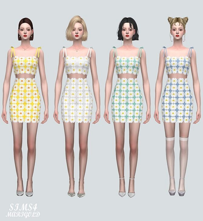 Sims 4 7 Flower Lace 2 Piece at Marigold