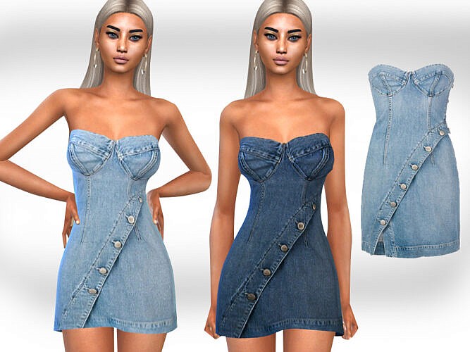 Strapless Denim Dress By Saliwa