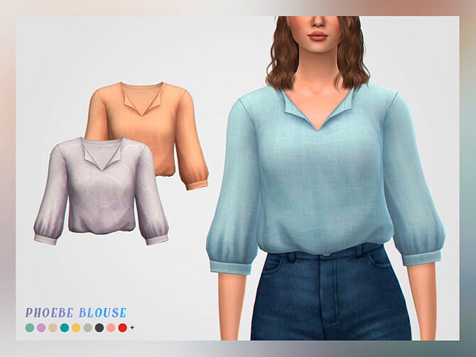 Sims 4 Phoebe Blouse by pixelette at TSR