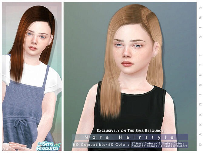 Sims 4 Nora Hairstyle [Child] by DarkNighTt at TSR