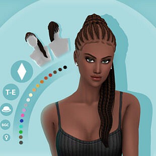 Low Double Buns at SimLaughLove » Sims 4 Updates