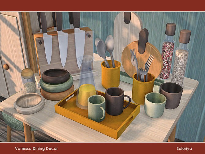 Sims 4 Vanessa Dining Decor by soloriya at TSR