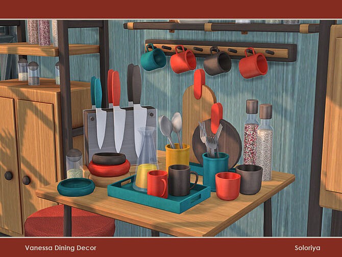 Sims 4 Vanessa Dining Decor by soloriya at TSR