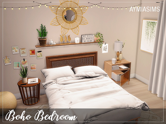 Boho Bedroom At Aymiassims Sims 4 Updates
