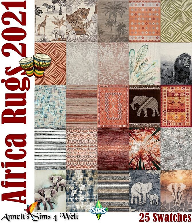 Sims 4 AFRICA Rugs 2021 at Annett’s Sims 4 Welt