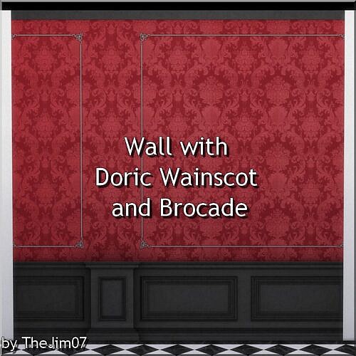 Wall With Doric Wainscot And Brocade By Thejim07