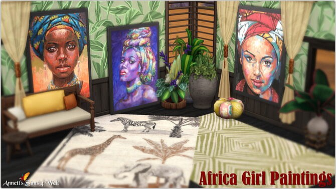 Sims 4 AFRICA Girl Paintings at Annett’s Sims 4 Welt