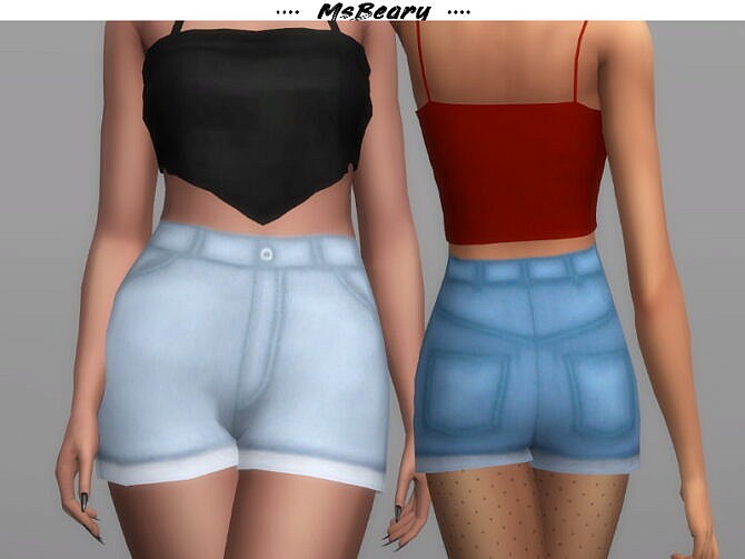 Sims 4 Soft Jean Shorts by MsBeary at TSR