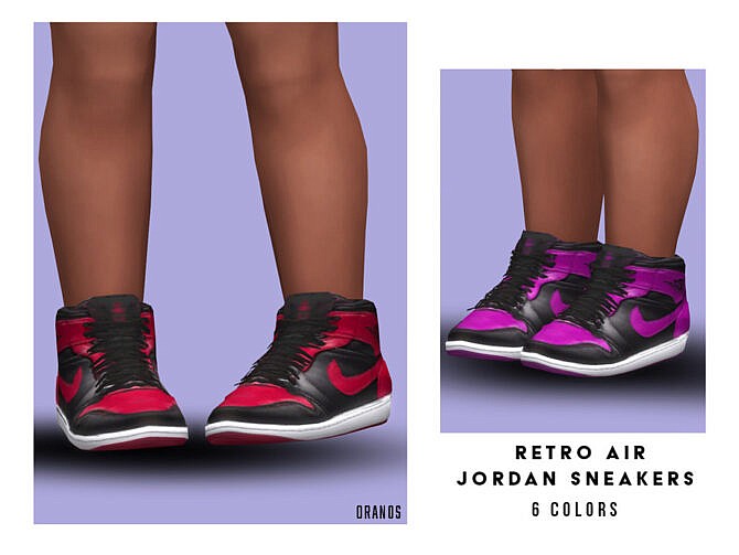 Sims 4 Retro Air Jordan Sneakers (Toddler) by OranosTR at TSR