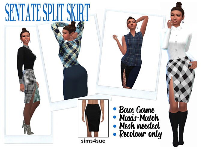 Sims 4 SENTATE’S SPLIT SKIRT at Sims4Sue