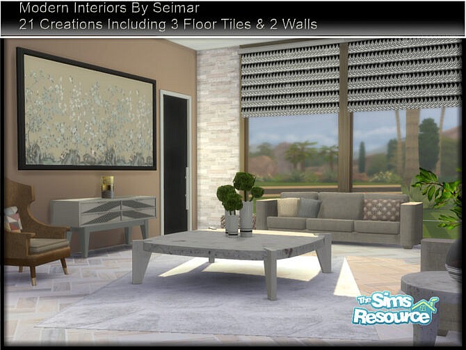 Sims 4 Modern Interiors Living Set by seimar8 at TSR