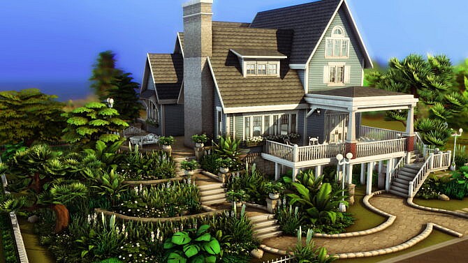 Sims 4 The Flower Cabin NO CC by plumbobkingdom at TSR