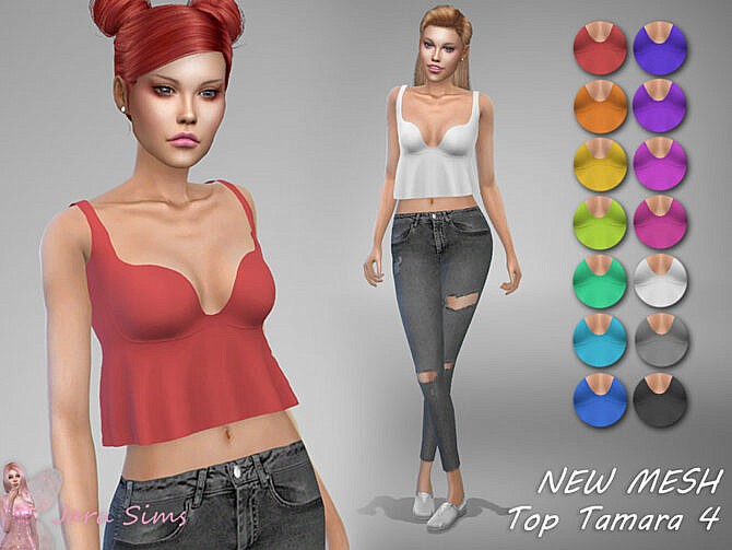 Sims 4 Top Tamara 4 by Jaru Sims at TSR
