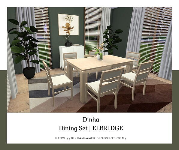 Dining Set ELBRIDGE (P) at Dinha Gamer » Sims 4 Updates