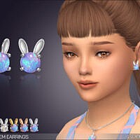 Bunny Gem Earrings For Kids