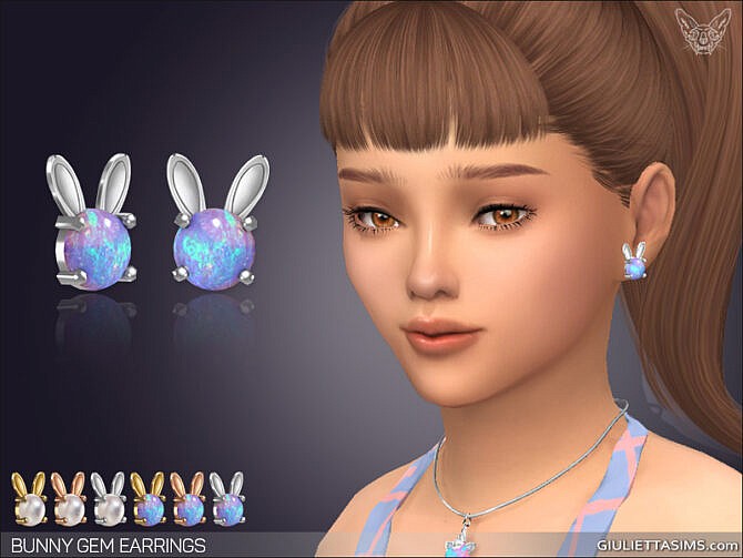 Sims 4 Bunny Gem Earrings For Kids at Giulietta