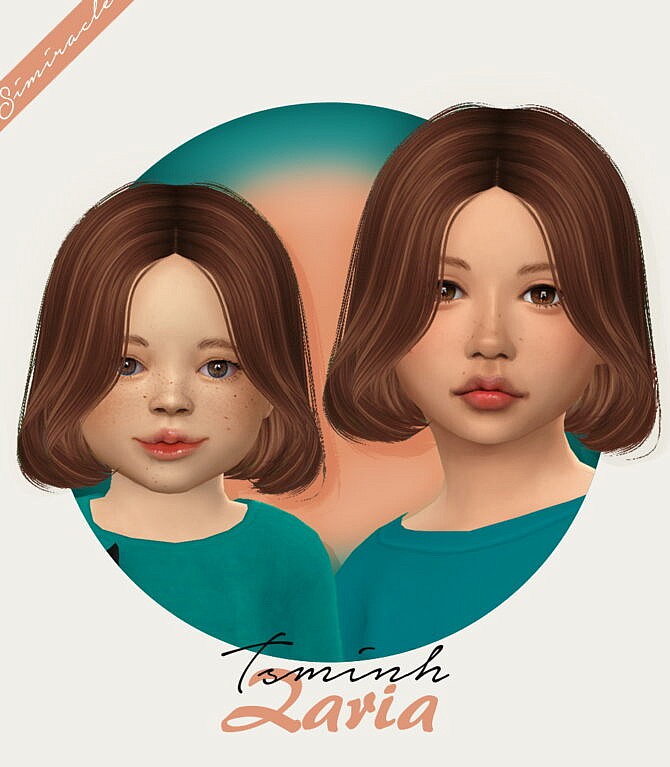 Sims 4 Tsminh Zaria hair for kids & toddlers at Simiracle