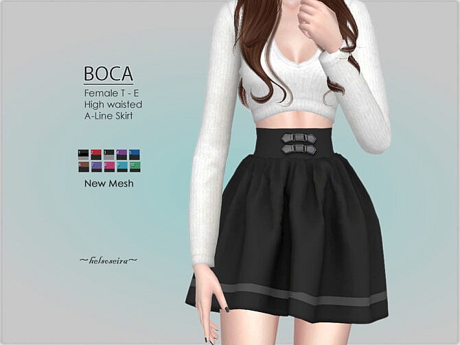 Sims 4 BOCA Mini Skirt by Helsoseira at TSR