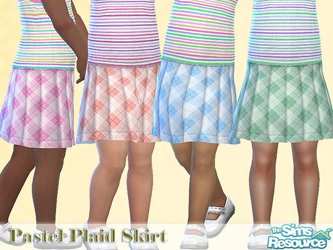 Sims 4 Pastel Plaid Skirt by Pelineldis at TSR