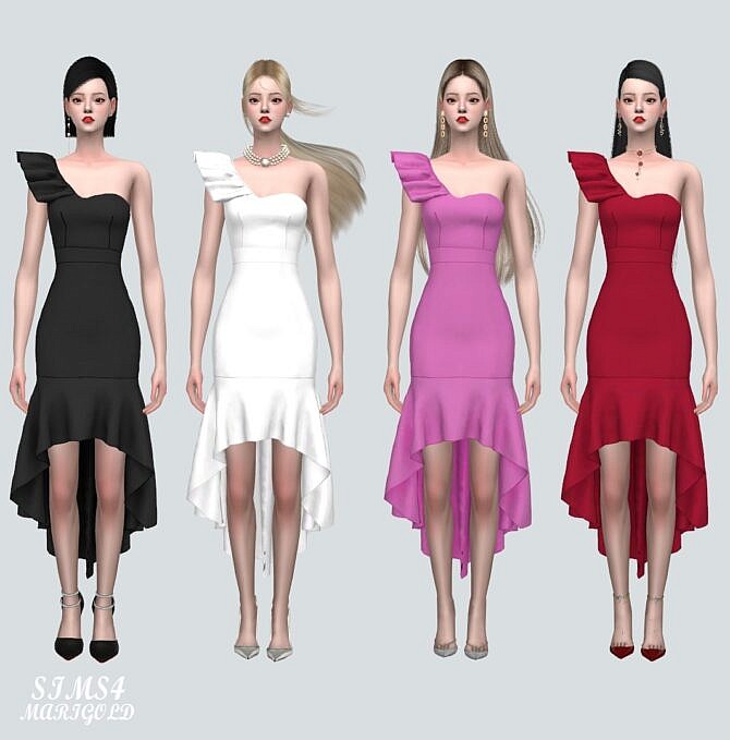 Sims 4 Frill U Dress 1 at Marigold
