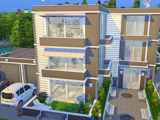 Sims 4 Modern 3 Flat Apartment House by Flubs79 at TSR