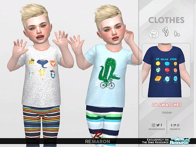 Sims 4 Carters PJ Shirt 01 T by ReMaron at TSR