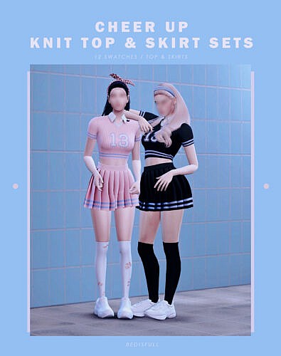 Cheer-up Knit Top & Skirt Fm