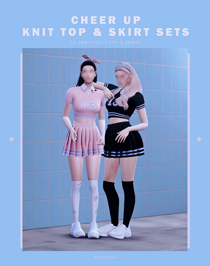 Sims 4 Cheer up knit top & skirt FM at Bedisfull – iridescent