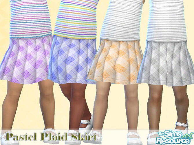 Sims 4 Pastel Plaid Skirt by Pelineldis at TSR