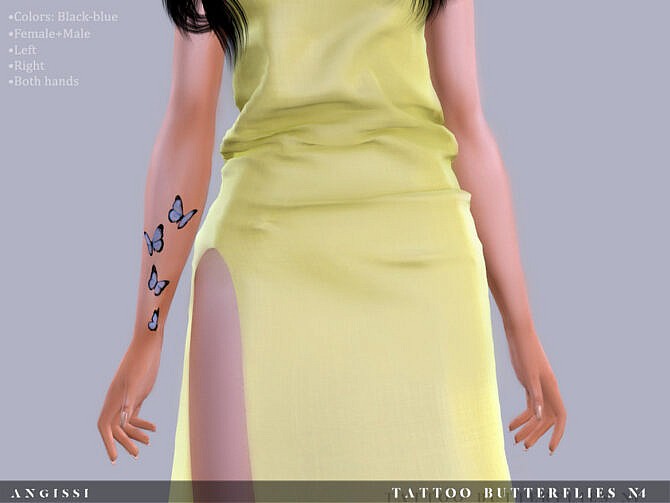 Sims 4 Tattoo Butterflies n4 by ANGISSI at TSR