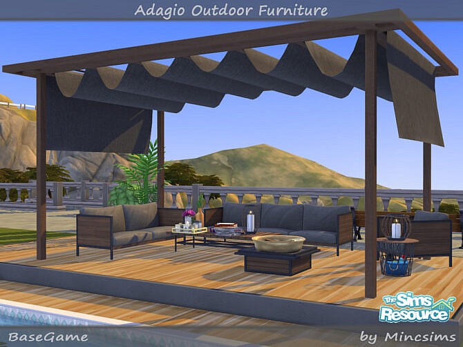 Sims 4 Adagio Outdoor Furniture Set by Mincsims at TSR