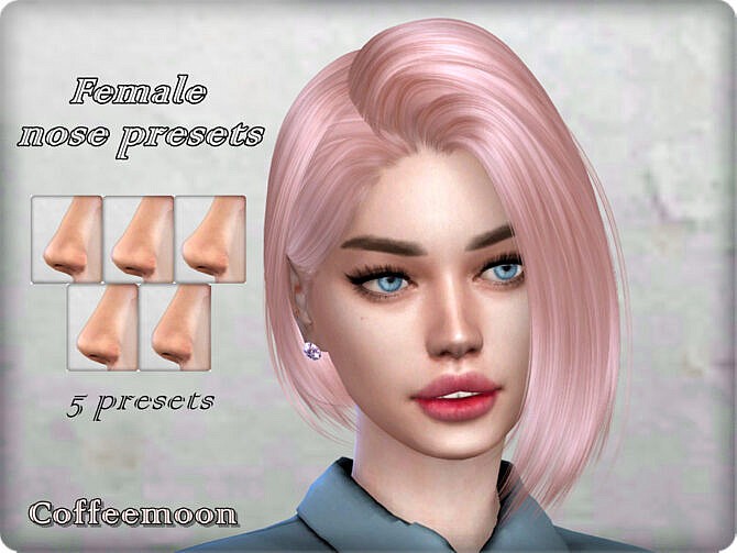 Sims 4 Female nose presets by Coffeemoon at TSR
