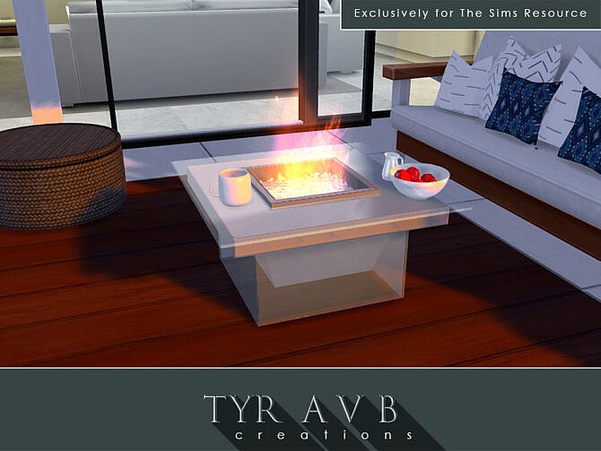 Sims 4 Modern Glass Fire Pit by TyrAVB at TSR