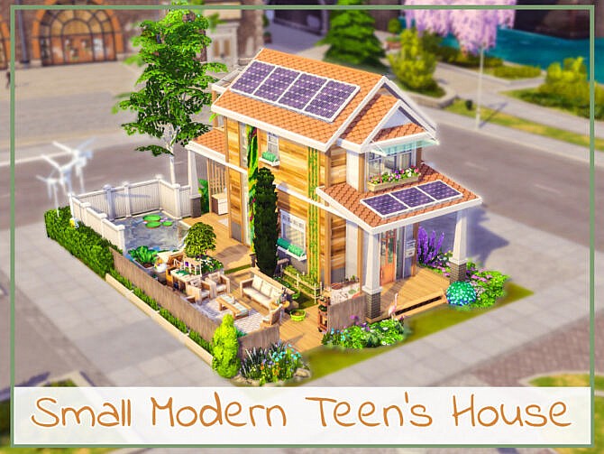 Sims 4 Small Modern Teen House by simmer adelaina at TSR