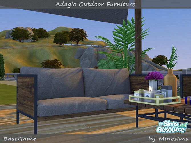 Sims 4 Adagio Outdoor Furniture Set by Mincsims at TSR