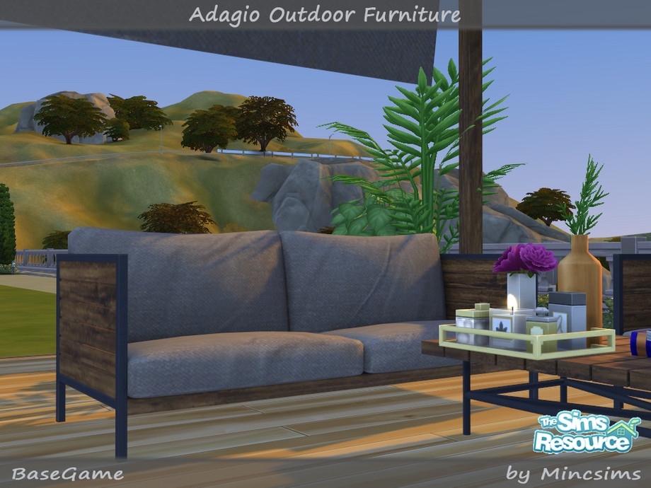 Adagio Outdoor Furniture Set by Mincsims at TSR » Sims 4 Updates