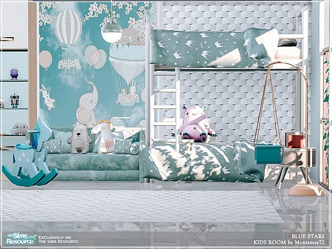 Sims 4 Blue Stars Kids Room by Moniamay72 at TSR