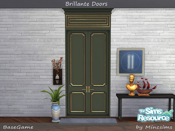Sims 4 Brillante Panel Doors by Mincsims at TSR