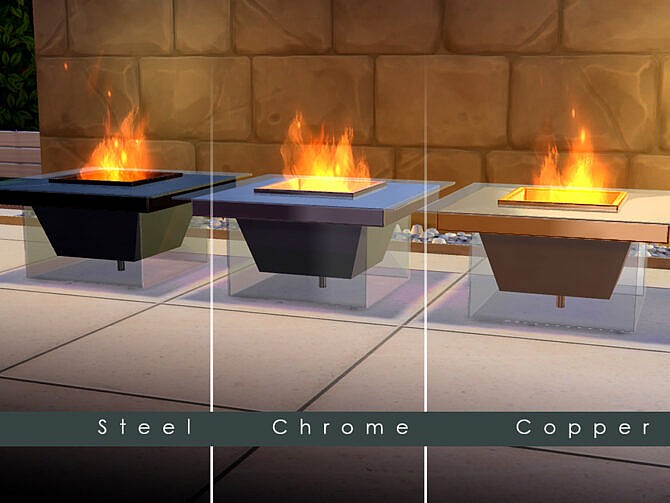 Sims 4 Modern Glass Fire Pit by TyrAVB at TSR
