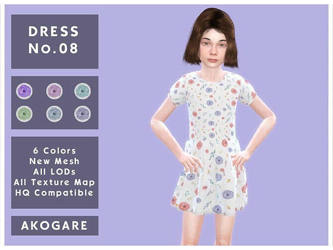 Sims 4 Dress No.08 by Akogare at TSR