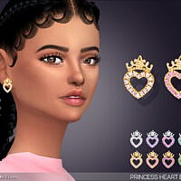 Princess Heart Stud Earrings