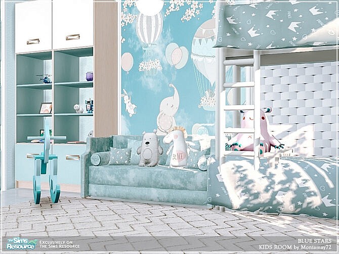 Sims 4 Blue Stars Kids Room by Moniamay72 at TSR