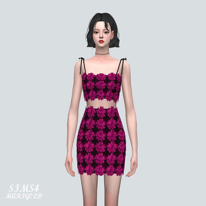 Sims 4 Flower Lace 2 Piece V2 at Marigold