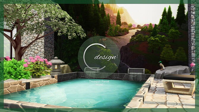 Sims 4 Tranquil Forest Mural at Cross Design