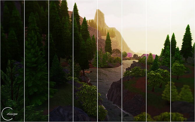 Sims 4 Tranquil Forest Mural at Cross Design