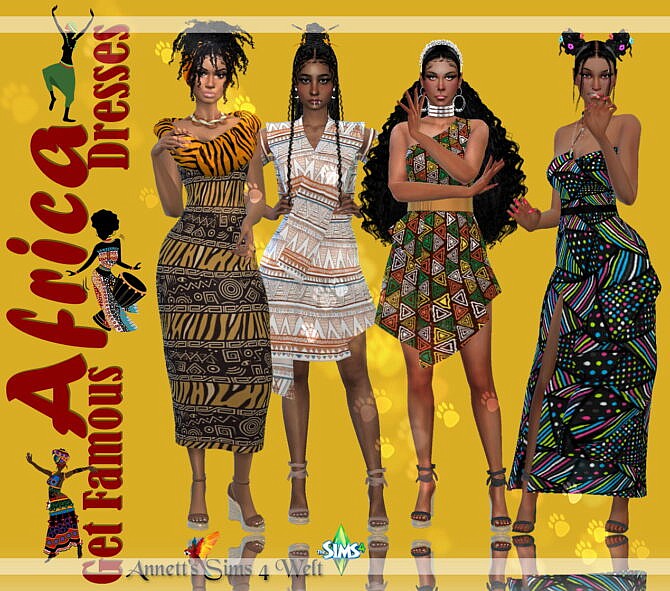 Sims 4 AFRICA Dresses at Annett’s Sims 4 Welt