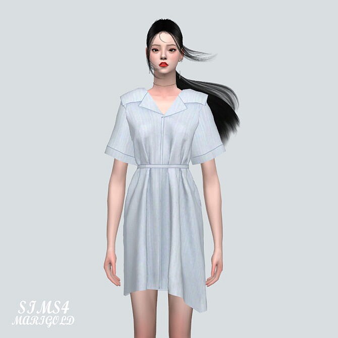 Shirts Mini Dress P0 at Marigold » Sims 4 Updates