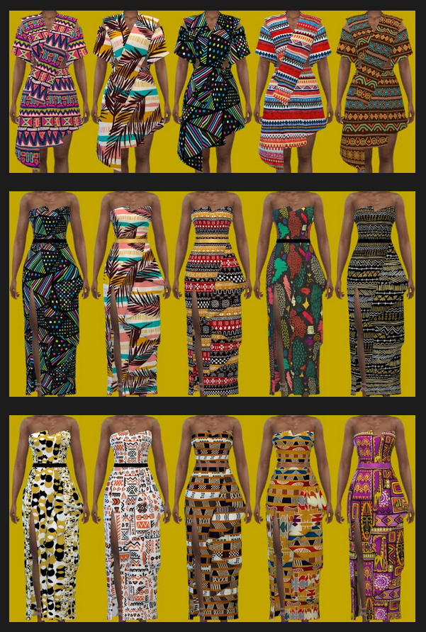 Sims 4 AFRICA Dresses at Annett’s Sims 4 Welt