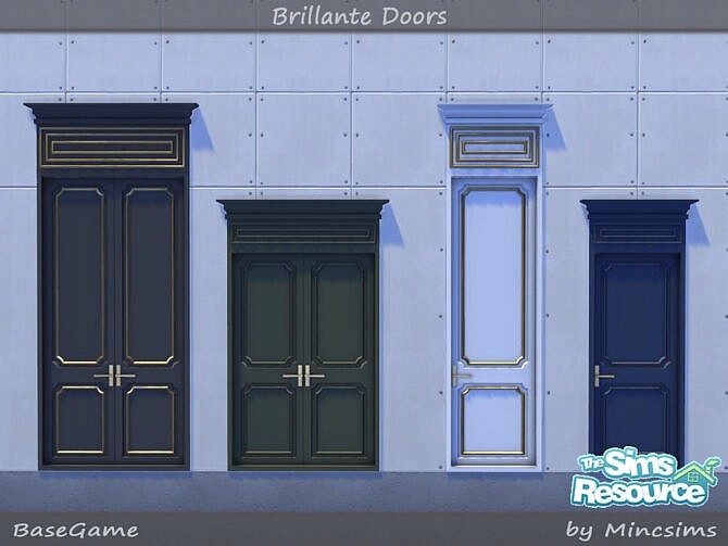Sims 4 Brillante Panel Doors by Mincsims at TSR